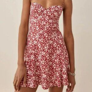 Reformation Saskia Dress Size 4 in Red Floral